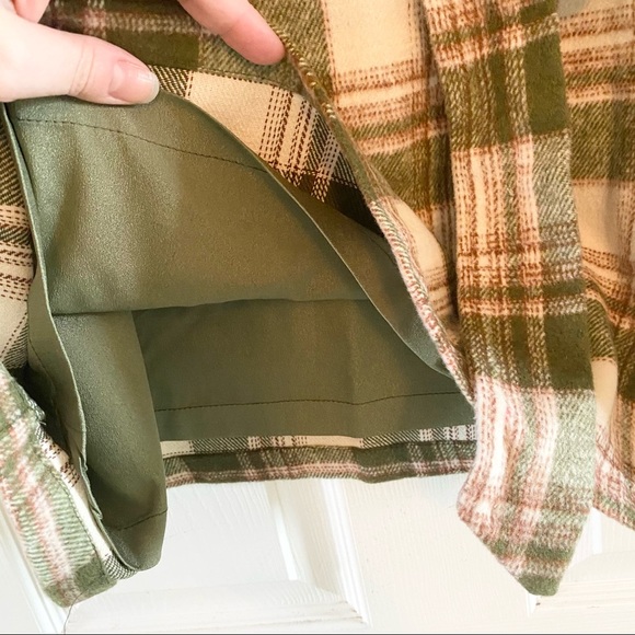 NEW Paperbag Waist Plaid Fuzzy Knit Belted Skirt - Picture 13 of 15